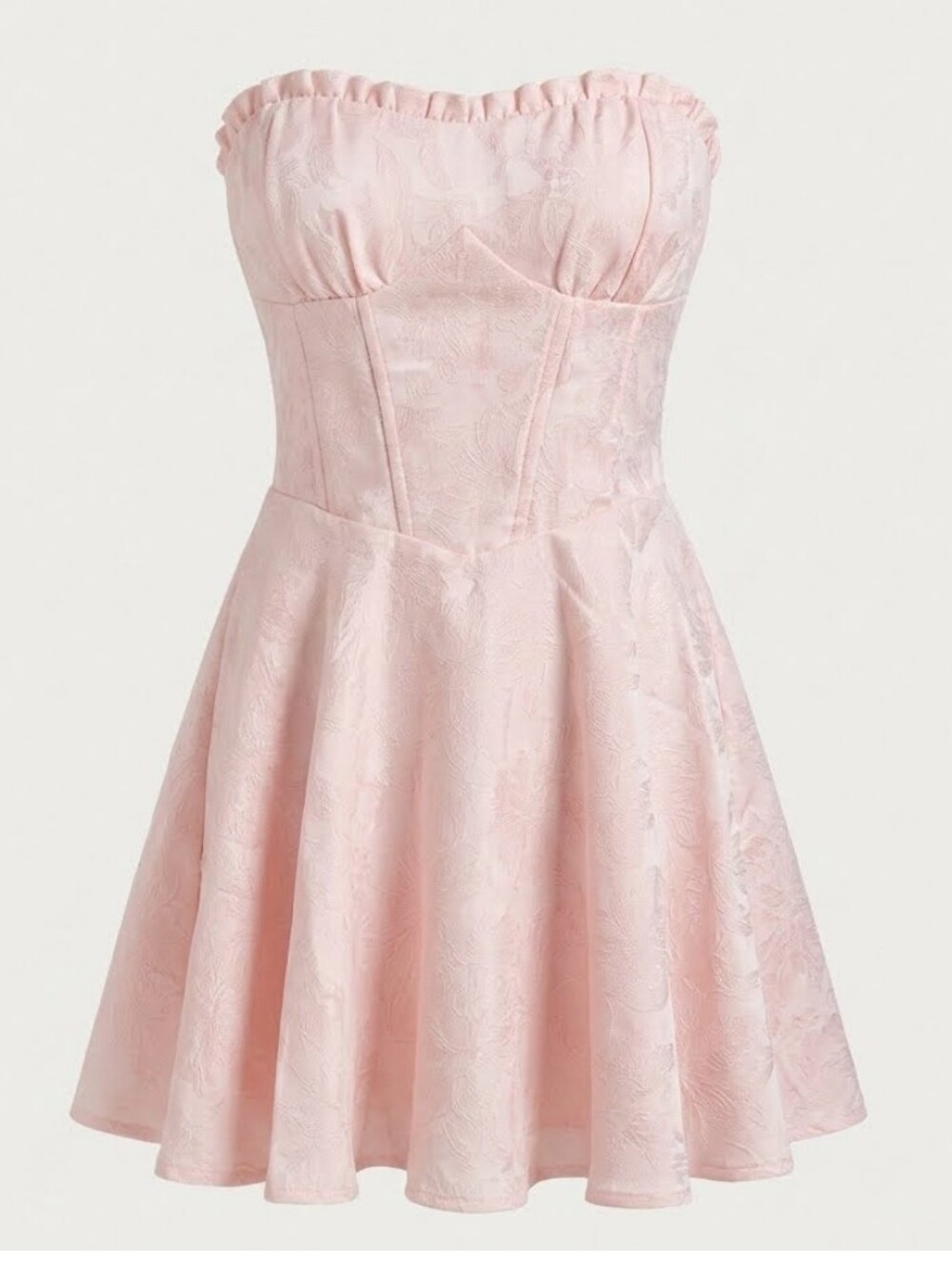 AUR Society Blush Pink Strapless Mini Dress